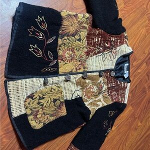 Maggie Barnes Floral Patchwork Jacket 1x